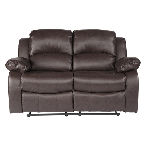 Homelegance Cranley Manual Reclining Leather Match Loveseat 9700BRW-2 IMAGE 1