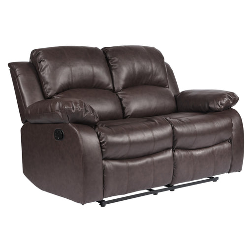 Homelegance Cranley Manual Reclining Leather Match Loveseat 9700BRW-2 IMAGE 2