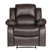 Homelegance Cranley Leather Match Recliner 9700BRW-1 IMAGE 1