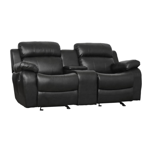 Homelegance Marille Reclining Fabric Loveseat 9724BLK-2 IMAGE 2