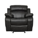 Homelegance Marille Glider Fabric Recliner 9724BLK-1 IMAGE 1