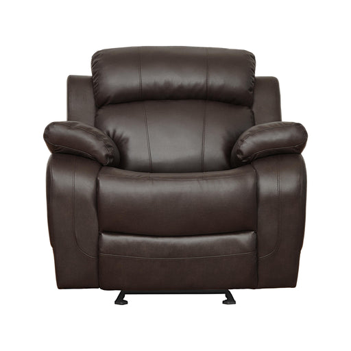 Homelegance Marille Glider Leather Match Recliner 9724BRW-1 IMAGE 1