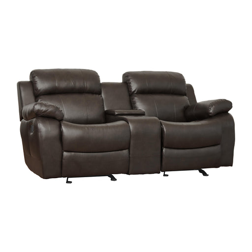 Homelegance Marille Reclining Leather Match Loveseat 9724BRW-2 IMAGE 2