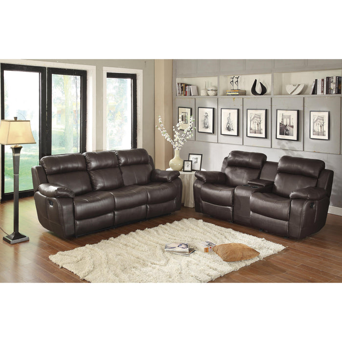 Homelegance Marille Reclining Leather Match Loveseat 9724BRW-2 IMAGE 7