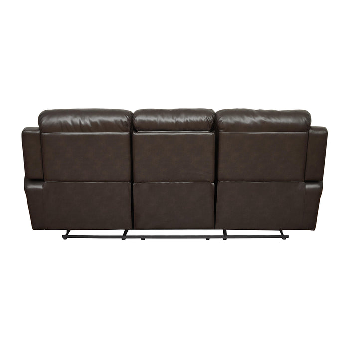 Homelegance Marille Reclining Leather Match Sofa 9724BRW-3 IMAGE 3