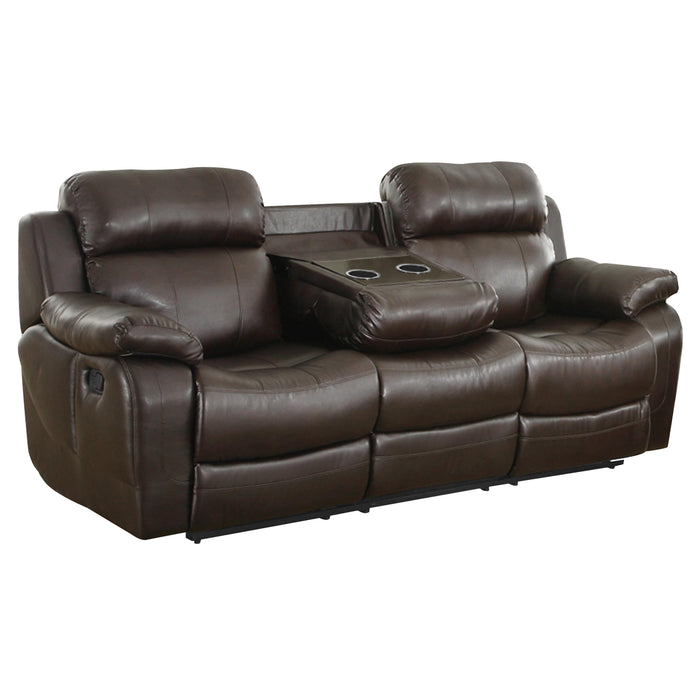 Homelegance Marille Reclining Leather Match Sofa 9724BRW-3 IMAGE 4