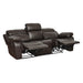 Homelegance Marille Reclining Leather Match Sofa 9724BRW-3 IMAGE 6