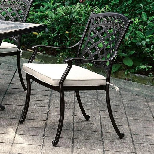 Charissa Antique Black/Beige Arm Chair (4/CTN) - BWO Furniture & Mattresses
