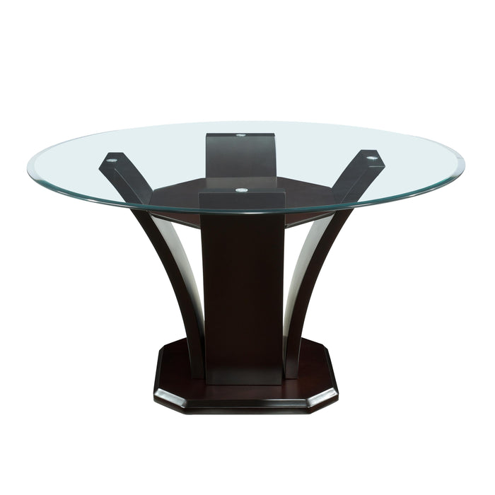 Homelegance Round Daisy Dining Table with Glass Top & Pedestal Base 710-54* IMAGE 1