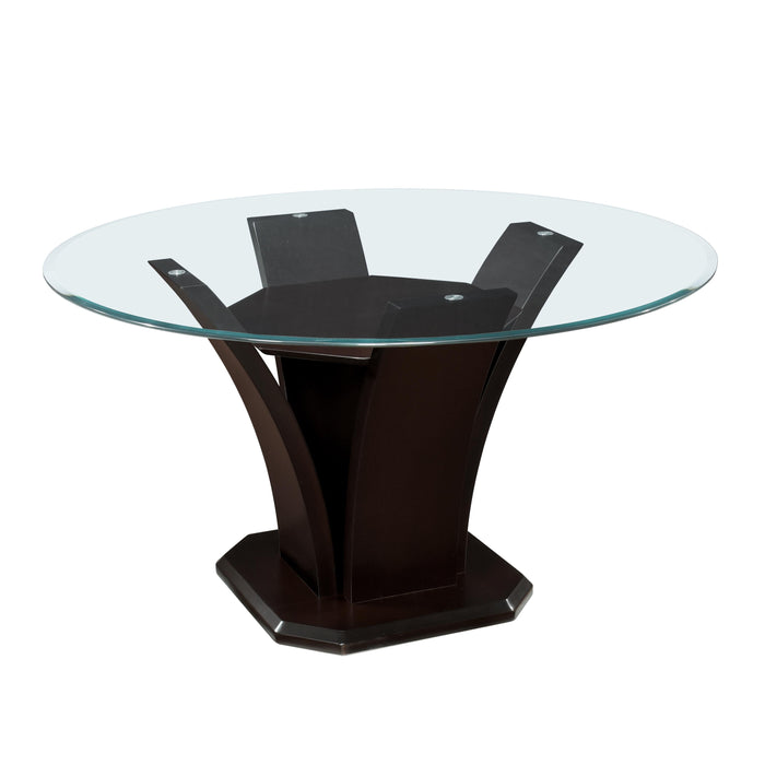 Homelegance Round Daisy Dining Table with Glass Top & Pedestal Base 710-54* IMAGE 2