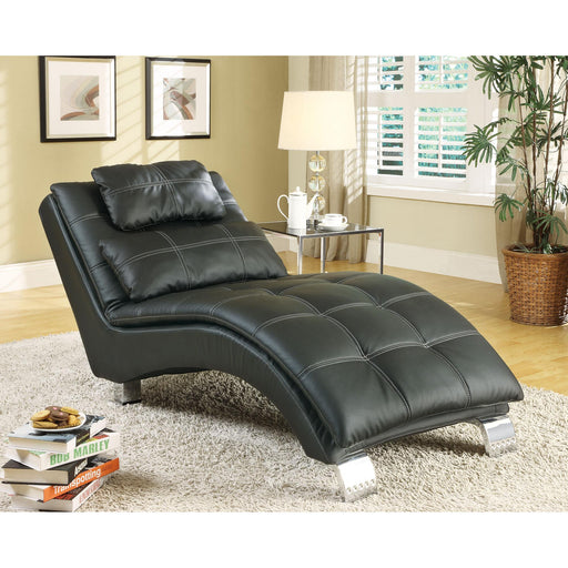 Coaster Furniture Dilleston Faux Leather Chaise 550075 IMAGE 1