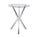 Coaster Furniture Round Pub Height Dining Table with Glass Top and Pedestal Base 100186 IMAGE 1