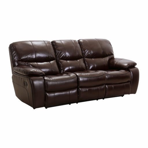 Homelegance Pecos Reclining Leather Match Sofa 8480BRW-3 IMAGE 2