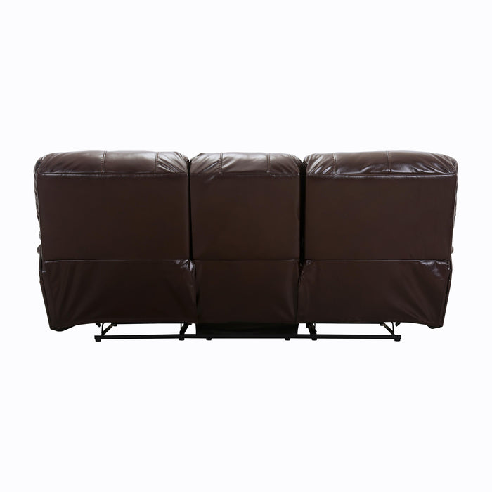 Homelegance Pecos Reclining Leather Match Sofa 8480BRW-3 IMAGE 3