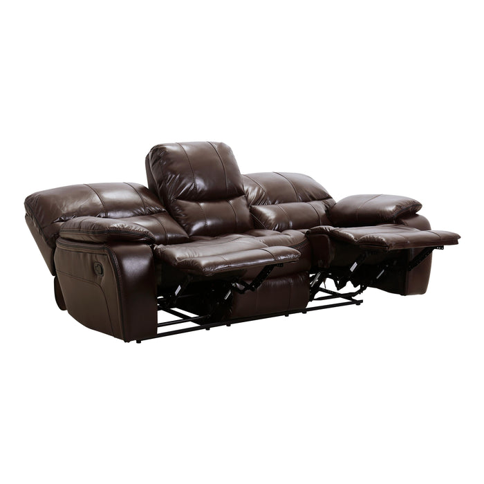 Homelegance Pecos Reclining Leather Match Sofa 8480BRW-3 IMAGE 4