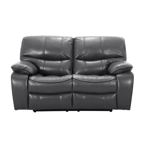 Homelegance Pecos Manual Reclining Leather Match Loveseat 8480GRY-2 IMAGE 1