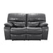 Homelegance Pecos Manual Reclining Leather Match Loveseat 8480GRY-2 IMAGE 1