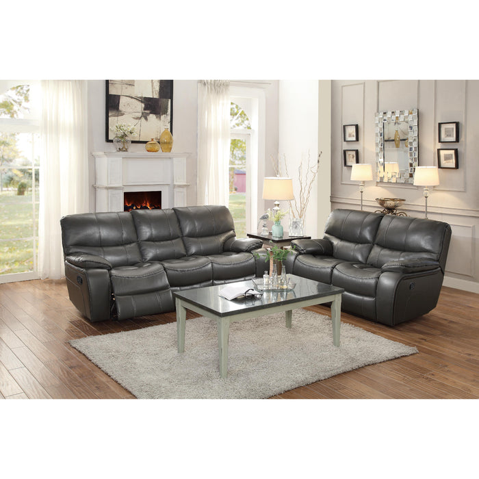 Homelegance Pecos Manual Reclining Leather Match Loveseat 8480GRY-2 IMAGE 5