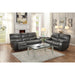 Homelegance Pecos Manual Reclining Leather Match Loveseat 8480GRY-2 IMAGE 5