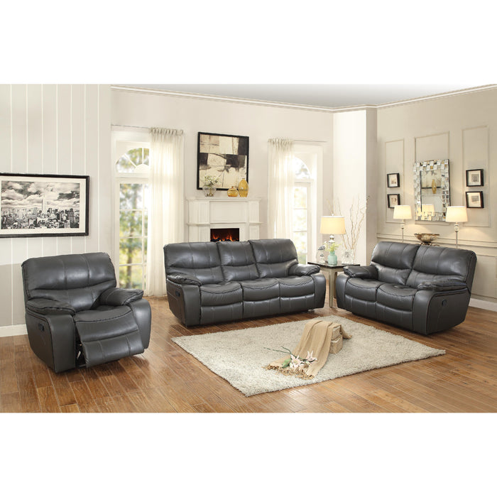 Homelegance Pecos Manual Reclining Leather Match Loveseat 8480GRY-2 IMAGE 6