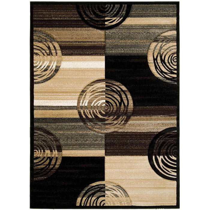 Persian Weavers Rugs Rectangle Reflection-580 (Black) 6'x9' IMAGE 1