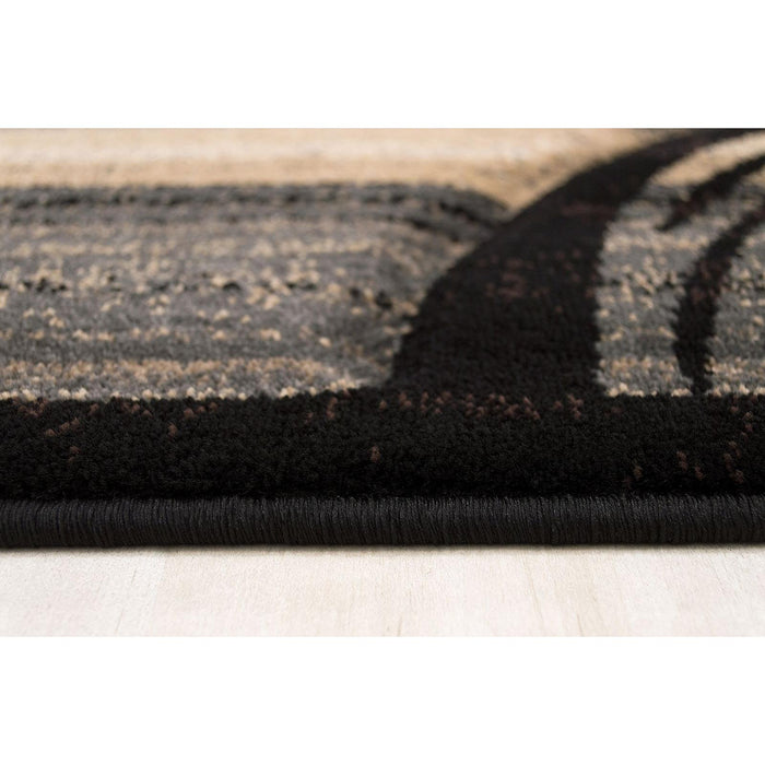 Persian Weavers Rugs Rectangle Reflection-580 (Black) 6'x9' IMAGE 2