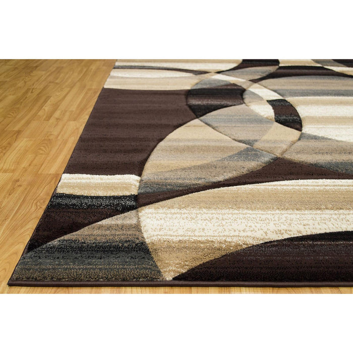 Persian Weavers Rugs Rectangle Reflection-583 (Chocolate) 6'x9' IMAGE 3