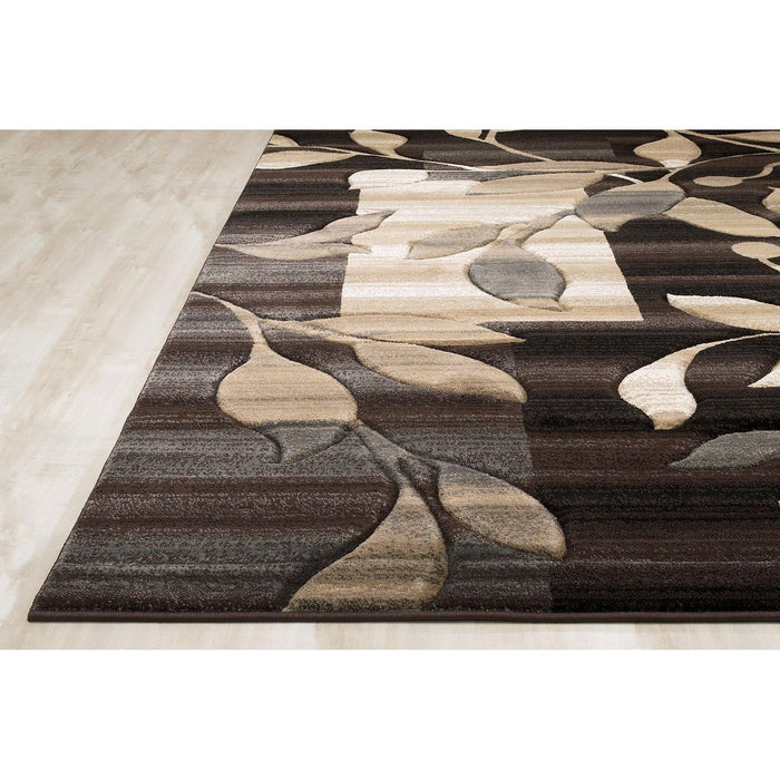 Persian Weavers Rugs Rectangle Reflection-585 (Chocolate) 6'x9' IMAGE 3