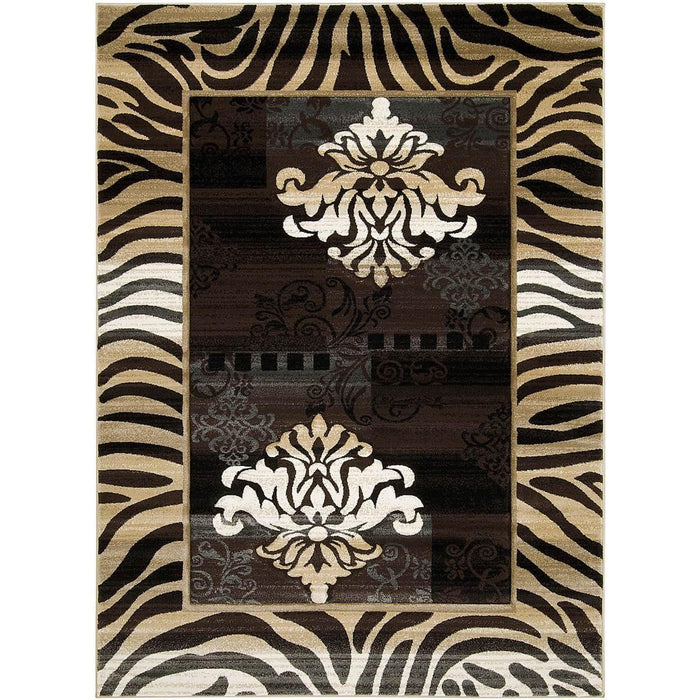 Persian Weavers Rugs Rectangle Reflection-586 (Chocolate) 6'x9' IMAGE 1