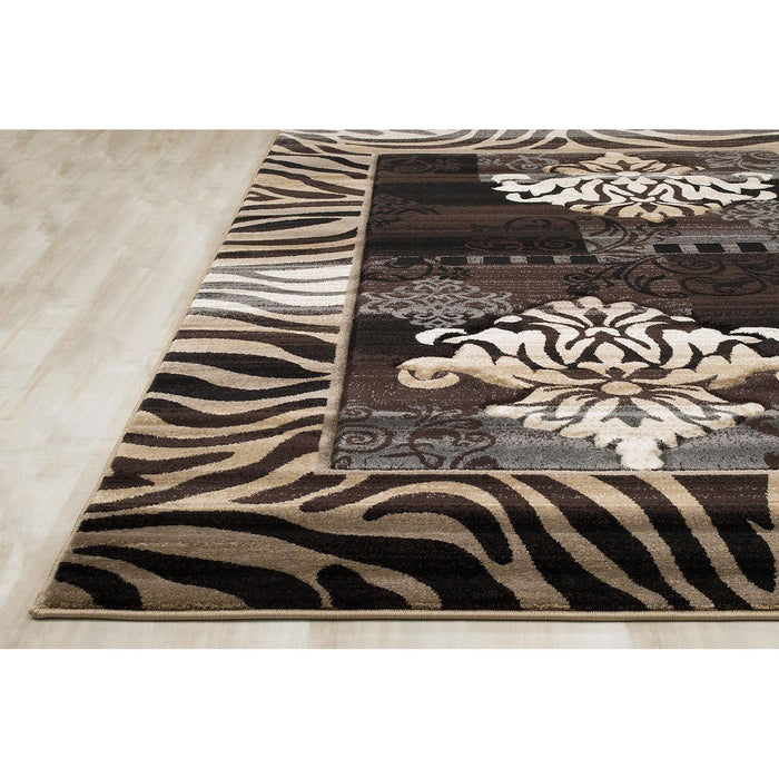 Persian Weavers Rugs Rectangle Reflection-586 (Chocolate) 6'x9' IMAGE 3