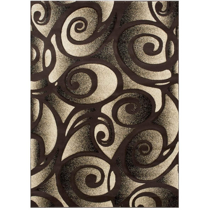 Persian Weavers Rugs Rectangle Sculpture S-241 (Chocolate) 6'x9' IMAGE 1