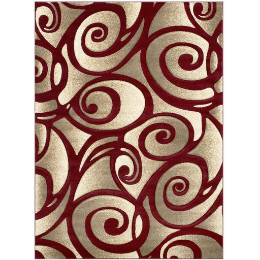 Persian Weavers Rugs Rectangle Sculpture S-241 (Red) 6'x9' IMAGE 1