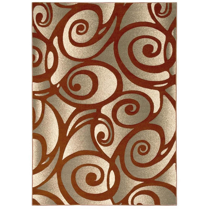 Persian Weavers Rugs Rectangle Sculpture S-241 (Rust) 6'x9' IMAGE 1