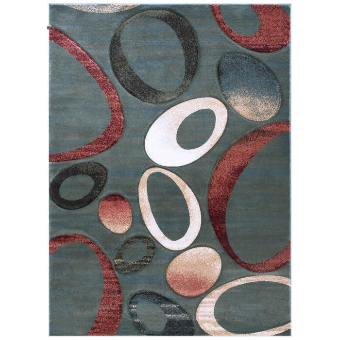 Persian Weavers Rugs Rectangle Sculpture S-257 (Teal) 6'x9' IMAGE 1