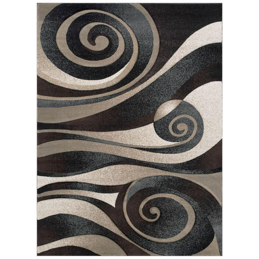 Persian Weavers Rugs Rectangle Sculpture S-258 (Black) 6'x9' IMAGE 1