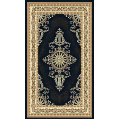 Persian Weavers Rugs Rectangle Kingdom D-137 (Black) 6'x9' IMAGE 1