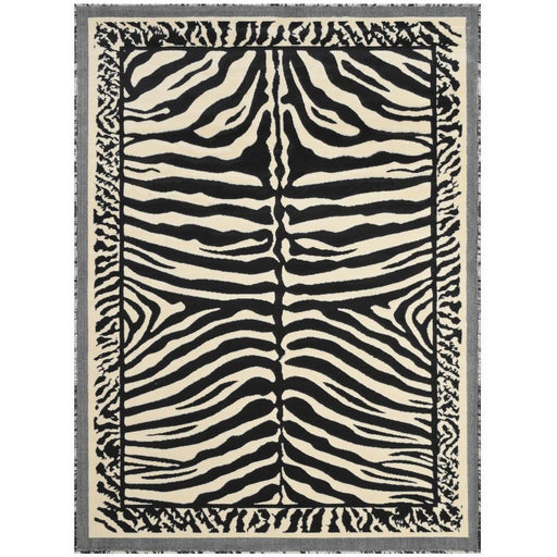 Persian Weavers Rugs Rectangle Kingdom D-142 (Black and White) 6'x9' IMAGE 1