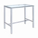 Coaster Furniture Pub Height Dining Table with Glass Top and Trestle Base 104873 IMAGE 1