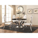 Coaster Furniture Anchorage Dining Table with Faux Marble Top and Pedestal Base 107891 IMAGE 2