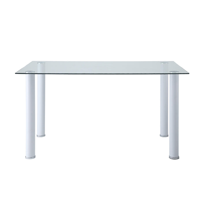 Homelegance Florian Dining Table with Glass Top 5538W* IMAGE 1