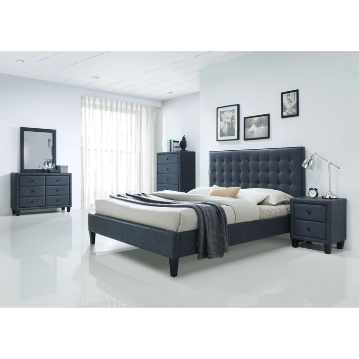 Acme Furniture Saveria King Upholstered Panel Bed 25657EK IMAGE 2