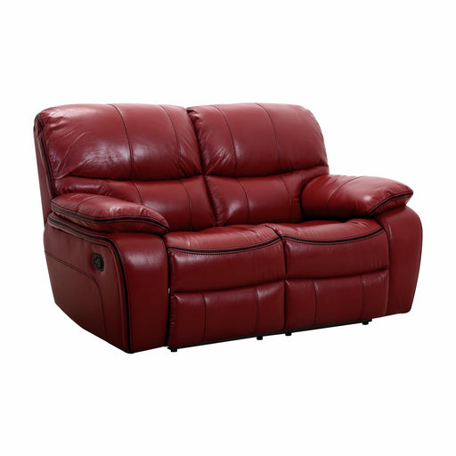 Homelegance Pecos Reclining Leather Match Loveseat 8480RED-2 IMAGE 2