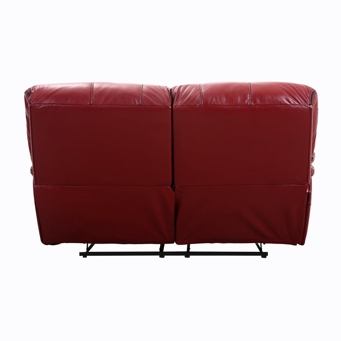 Homelegance Pecos Reclining Leather Match Loveseat 8480RED-2 IMAGE 3