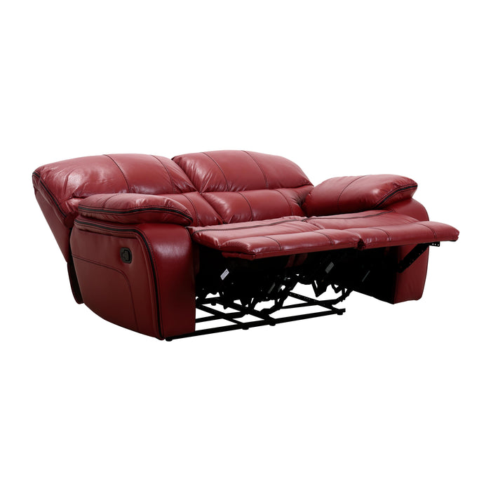 Homelegance Pecos Reclining Leather Match Loveseat 8480RED-2 IMAGE 4