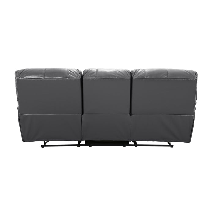 Homelegance Pecos Reclining Leather Match Sofa 8480GRY-3 IMAGE 3