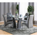 Furniture of America Glenview Dining Table with Glass Top & Pedestal Base CM8372GY-T-TABLE IMAGE 4