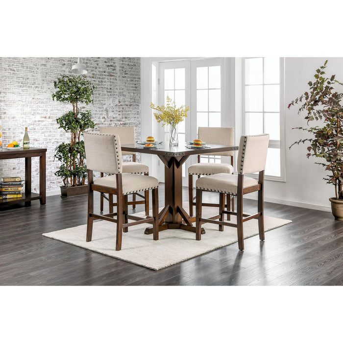 Furniture of America Square Glenbrook Counter Height Dining Table with Pedestal Base CM3018PT IMAGE 8