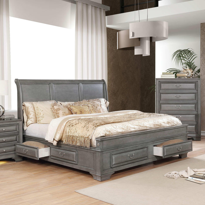 Furniture of America Brandt Queen Sleigh Bed with Storage CM7302GY-Q-BED IMAGE 2