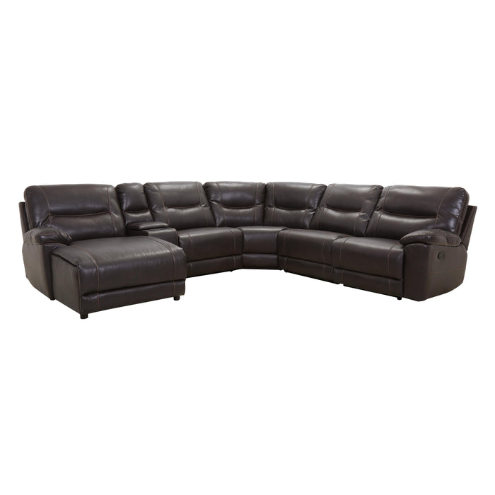 Homelegance Colombus Reclining Leather Match 6 pc Sectional 8490*6LCRR IMAGE 1