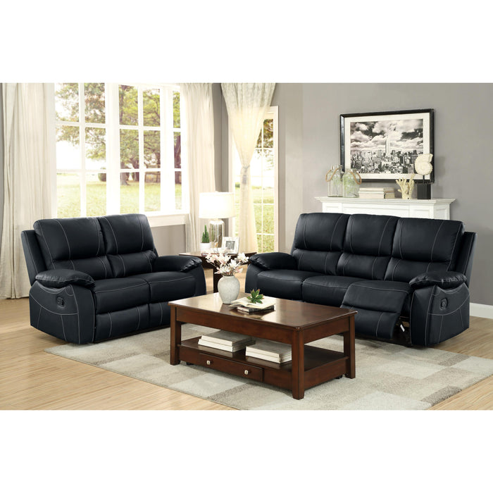 Homelegance Greeley Reclining Leather Sofa 8325BLK-3 IMAGE 3